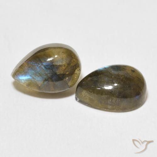 5.03 ct natürliche Mehrfarbig Labradorit-Edelsteine, Birnenform, Lichtdurchlässig