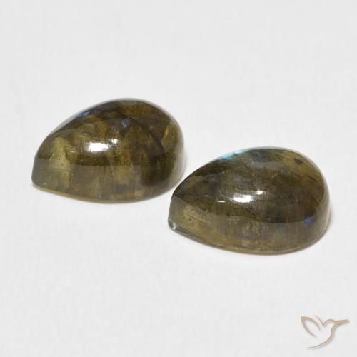 5.03 ct natürliche Mehrfarbig Labradorit-Edelsteine, Birnenform, Lichtdurchlässig