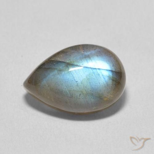 3.96ct Natürlicher Mehrfarbig Labradorit, Birnenform, Lichtdurchlässig