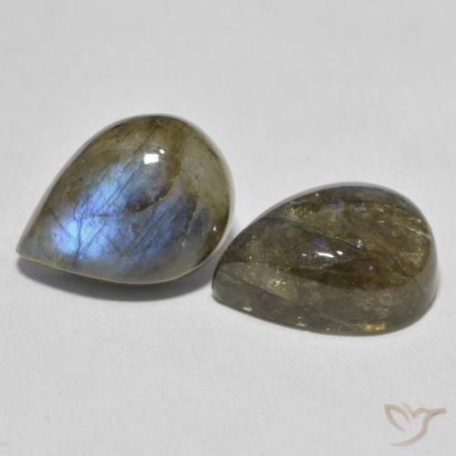 19.10 ct natürliche Mehrfarbig Labradorit-Edelsteine, Birnenform, Lichtdurchlässig