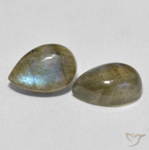 4.34 ct natürliche Mehrfarbig Labradorit-Edelsteine, Birnenform, Lichtdurchlässig