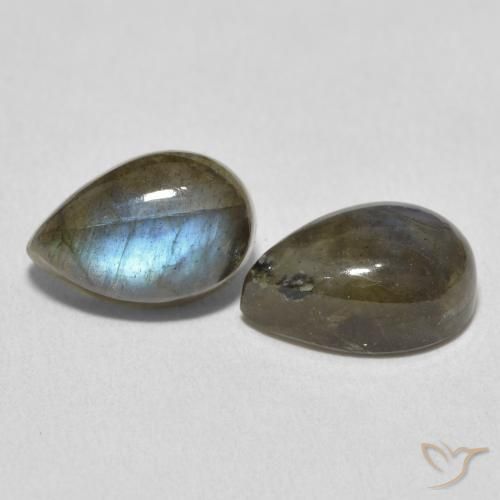 7.84 ct natürliche Mehrfarbig Labradorit-Edelsteine, Birnenform, Lichtdurchlässig