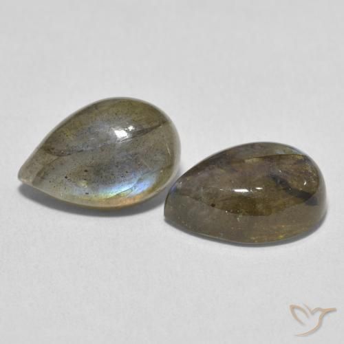 7.66 ct natürliche Mehrfarbig Labradorit-Edelsteine, Birnenform, Lichtdurchlässig