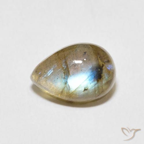 2.45ct Natürlicher Mehrfarbig Labradorit, Birnenform, Lichtdurchlässig