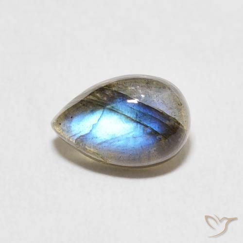 1.69ct Natürlicher Mehrfarbig Labradorit, Birnenform, Lichtdurchlässig