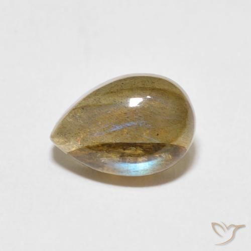 2.67ct Natürlicher Mehrfarbig Labradorit, Birnenform, Lichtdurchlässig