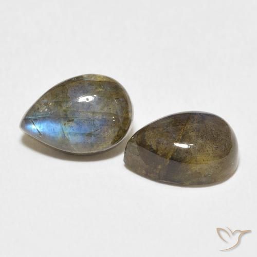 5.08 ct natürliche Mehrfarbig Labradorit-Edelsteine, Birnenform, Lichtdurchlässig