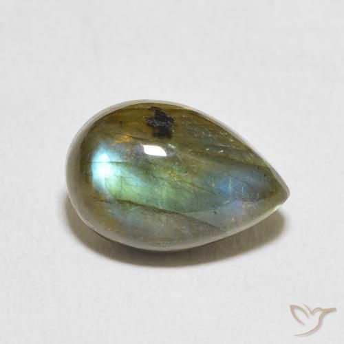 4.03ct Natürlicher Mehrfarbig Labradorit, Birnenform, Lichtdurchlässig