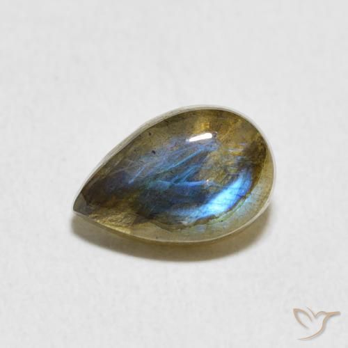 1.63ct Natürlicher Mehrfarbig Labradorit, Birnenform, Lichtdurchlässig
