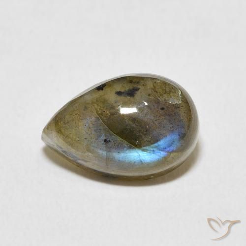 4.10ct Natürlicher Mehrfarbig Labradorit, Birnenform, Lichtdurchlässig