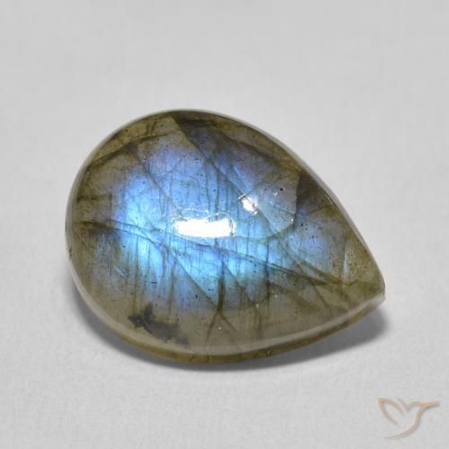 8.49ct Natürlicher Mehrfarbig Labradorit, Birnenform, Lichtdurchlässig