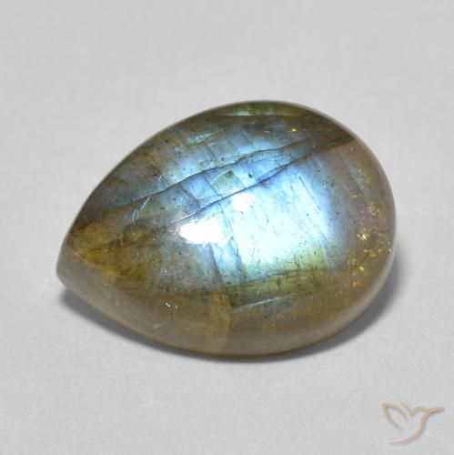9.82ct Natürlicher Mehrfarbig Labradorit, Birnenform, Lichtdurchlässig
