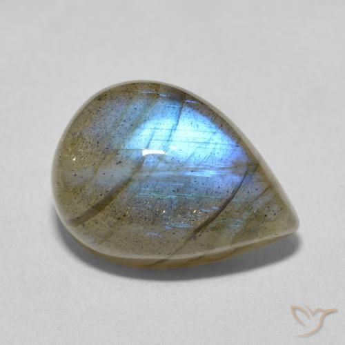 9.47ct Natürlicher Mehrfarbig Labradorit, Birnenform, Lichtdurchlässig, Photo A