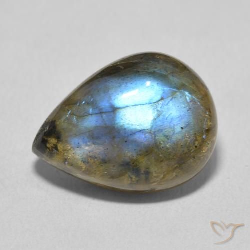 9.44ct Natürlicher Mehrfarbig Labradorit, Birnenform, Lichtdurchlässig
