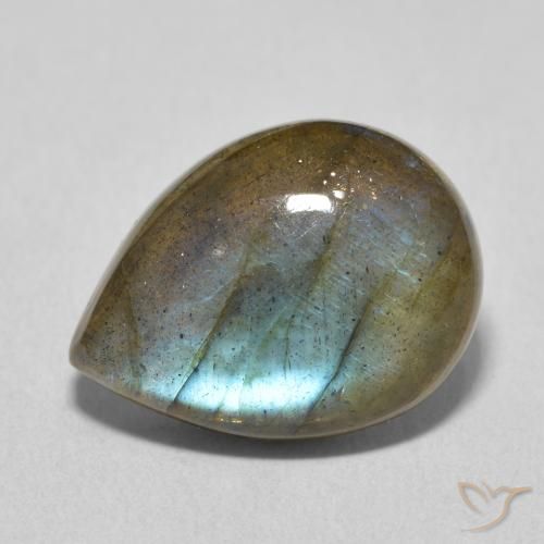 7.27ct Natürlicher Mehrfarbig Labradorit, Birnenform, Lichtdurchlässig