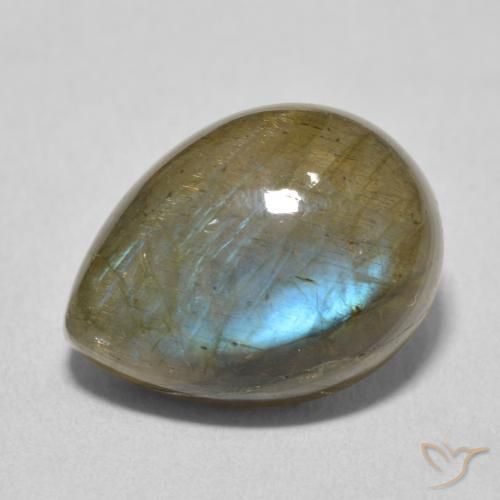 10.63ct Natürlicher Mehrfarbig Labradorit, Birnenform, Lichtdurchlässig