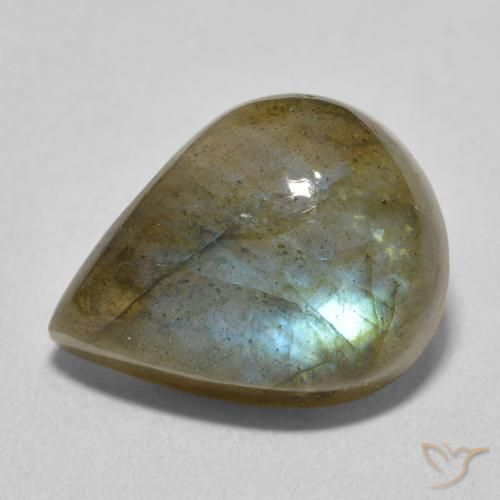9.59ct Natürlicher Mehrfarbig Labradorit, Birnenform, Lichtdurchlässig