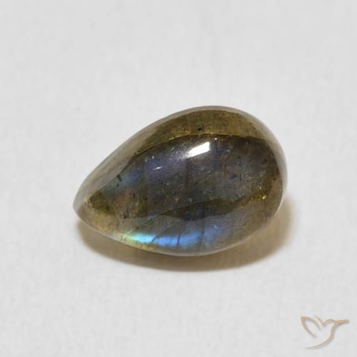 1.66ct Natürlicher Mehrfarbig Labradorit, Birnenform, Lichtdurchlässig