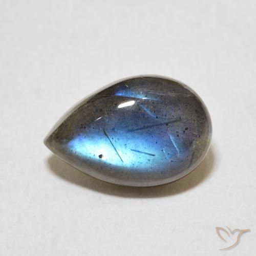 3.83ct Natürlicher Mehrfarbig Labradorit, Birnenform, Lichtdurchlässig
