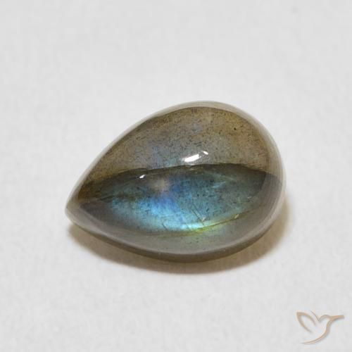 2.84ct Natürlicher Mehrfarbig Labradorit, Birnenform, Lichtdurchlässig