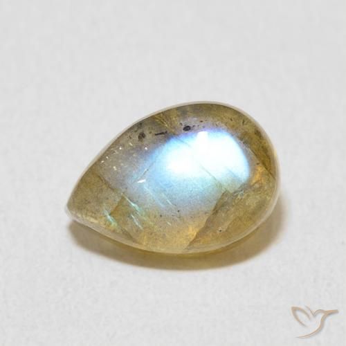 2.55ct Natürlicher Mehrfarbig Labradorit, Birnenform, Lichtdurchlässig