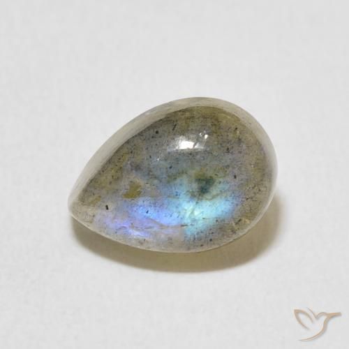 2.89ct Natürlicher Mehrfarbig Labradorit, Birnenform, Lichtdurchlässig
