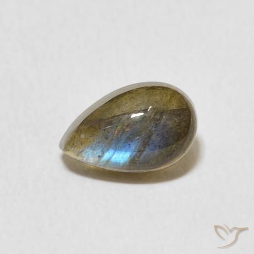 1.12ct Natürlicher Mehrfarbig Labradorit, Birnenform, Lichtdurchlässig
