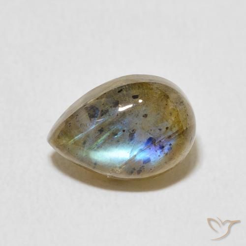 2.51ct Natürlicher Mehrfarbig Labradorit, Birnenform, Lichtdurchlässig