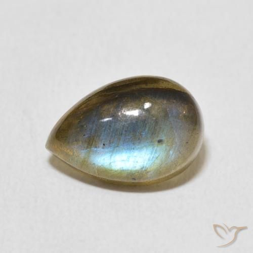 3.43ct Natürlicher Mehrfarbig Labradorit, Birnenform, Lichtdurchlässig