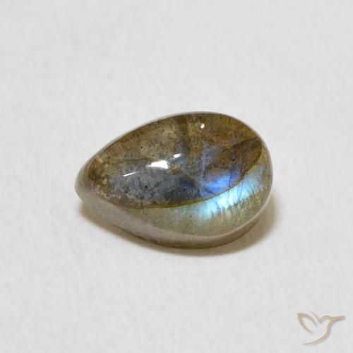 1.87ct Natürlicher Mehrfarbig Labradorit, Birnenform, Lichtdurchlässig