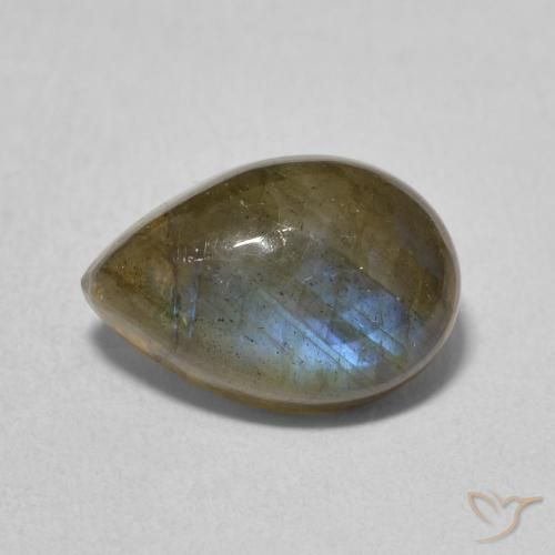3.60ct Natürlicher Mehrfarbig Labradorit, Birnenform, Lichtdurchlässig