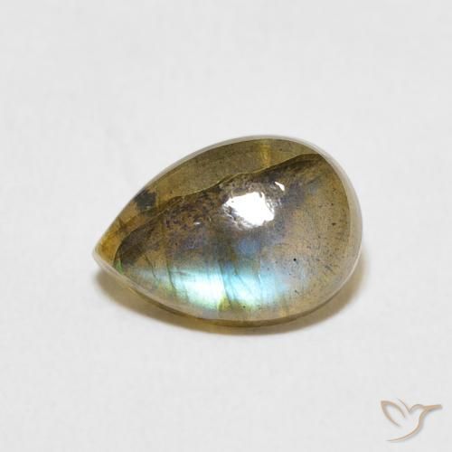 2.17ct Natürlicher Mehrfarbig Labradorit, Birnenform, Lichtdurchlässig