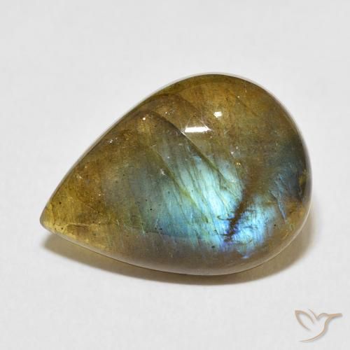 8.56ct Natürlicher Mehrfarbig Labradorit, Birnenform, Lichtdurchlässig