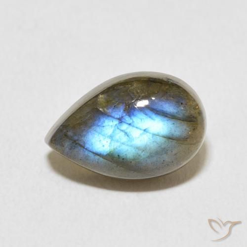 3.76ct Natürlicher Mehrfarbig Labradorit, Birnenform, Lichtdurchlässig
