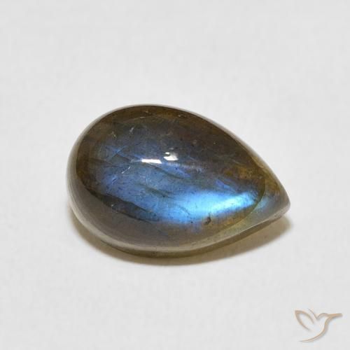 3.93ct Natürlicher Mehrfarbig Labradorit, Birnenform, Lichtdurchlässig