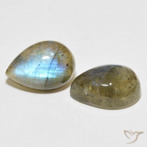 12.40 ct natürliche Mehrfarbig Labradorit-Edelsteine, Birnenform, Lichtdurchlässig