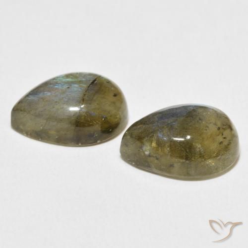 12.40 ct natürliche Mehrfarbig Labradorit-Edelsteine, Birnenform, Lichtdurchlässig