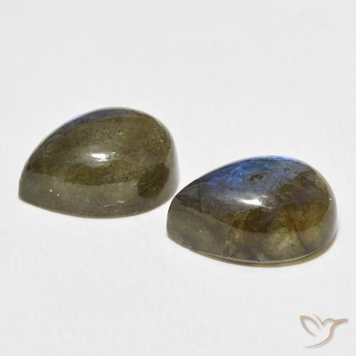 13.55 ct natürliche Mehrfarbig Labradorit-Edelsteine, Birnenform, Lichtdurchlässig
