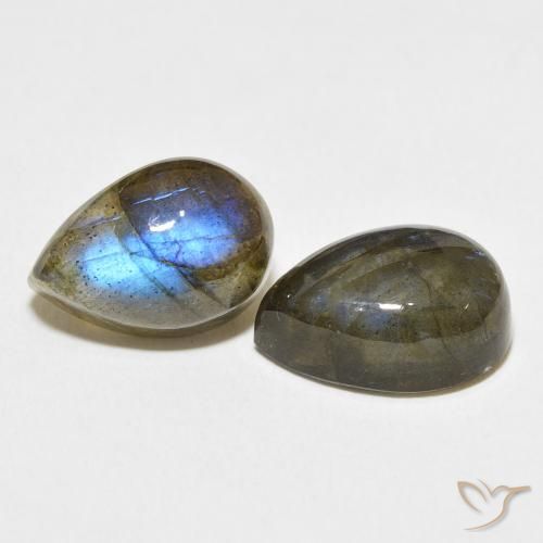 13.44 ct natürliche Mehrfarbig Labradorit-Edelsteine, Birnenform, Lichtdurchlässig