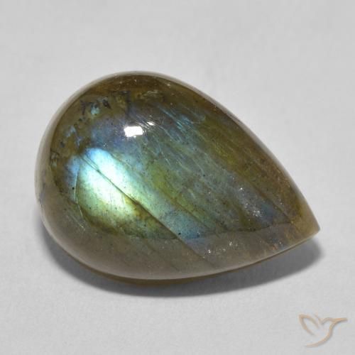 11.67ct Natürlicher Mehrfarbig Labradorit, Birnenform, Lichtdurchlässig