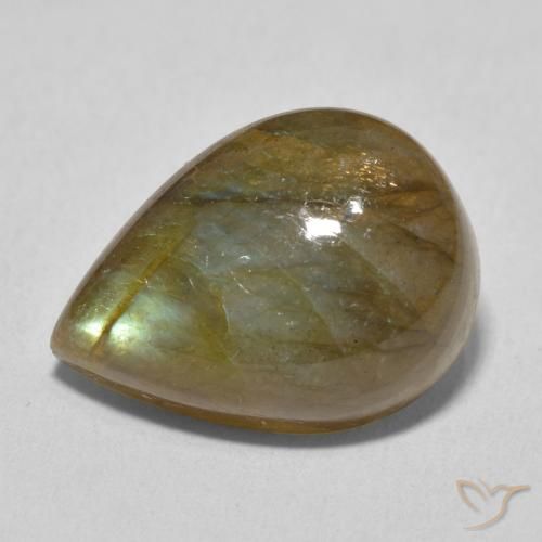 12.00ct Natürlicher Mehrfarbig Labradorit, Birnenform, Lichtdurchlässig