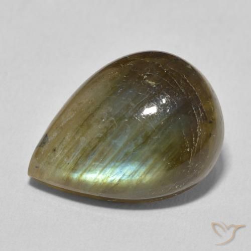 10.59ct Natürlicher Mehrfarbig Labradorit, Birnenform, Lichtdurchlässig