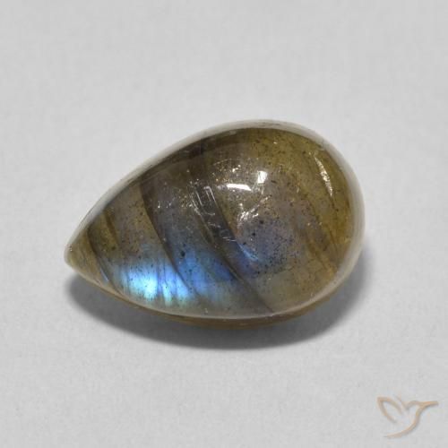 4.13ct Natürlicher Mehrfarbig Labradorit, Birnenform, Lichtdurchlässig