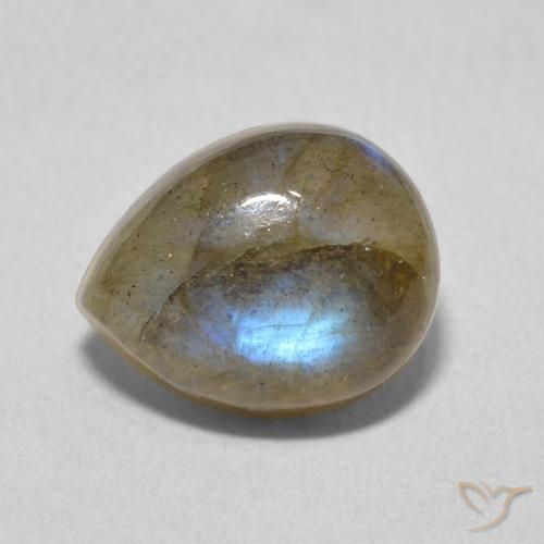 3.86ct Natürlicher Mehrfarbig Labradorit, Birnenform, Lichtdurchlässig