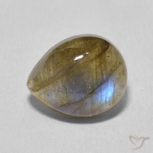 3.83ct Natürlicher Mehrfarbig Labradorit, Birnenform, Lichtdurchlässig