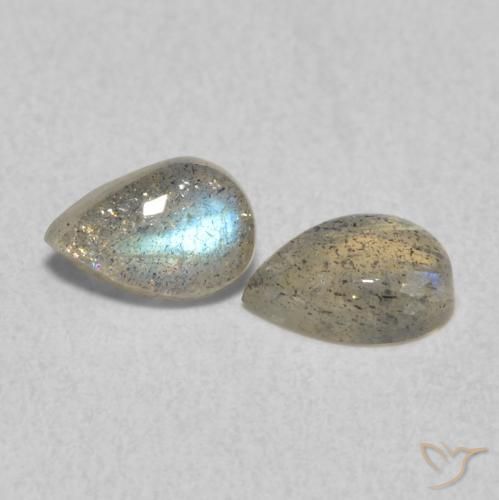 0.83 ct natürliche Mehrfarbig Labradorit-Edelsteine, Birnenform, Lichtdurchlässig