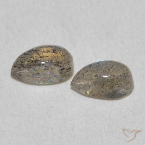 1.02 ct natürliche Mehrfarbig Labradorit-Edelsteine, Birnenform, Lichtdurchlässig