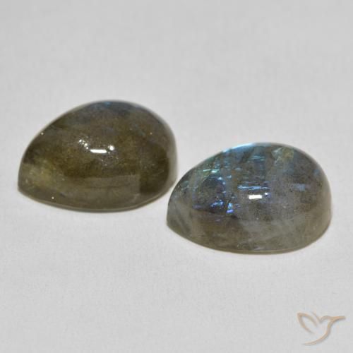 21.36 ct natürliche Mehrfarbig Labradorit-Edelsteine, Birnenform, Lichtdurchlässig