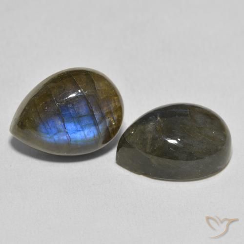 20.86 ct natürliche Mehrfarbig Labradorit-Edelsteine, Birnenform, Lichtdurchlässig
