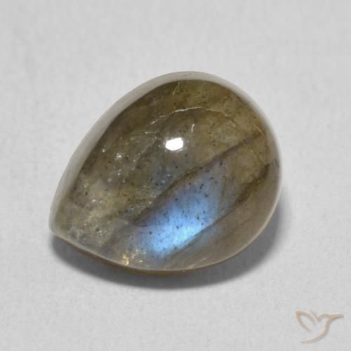 4.07ct Natürlicher Mehrfarbig Labradorit, Birnenform, Lichtdurchlässig
